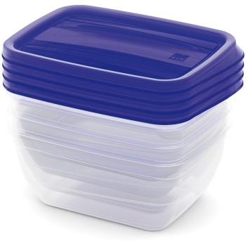 Set dóz na potraviny VEDO 4x0,75 l modrá