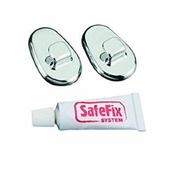 Set 2 ks nylonové chrómované háčiky + lepidlo SafeFix
