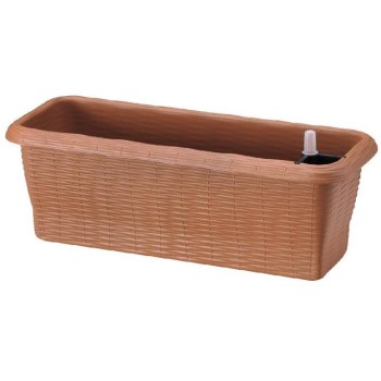 Truhlík plast.ratan Paglia 40 cm, f.hnedá so samozavl.systémom