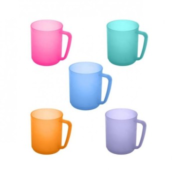 Plastový pohár HAWAI s rúčkou, 350 ml, 11x8x10 cm, mix farieb