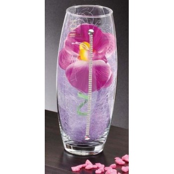 Váza sklenená PAOLA 26 cm so Swarovski krištáľmi