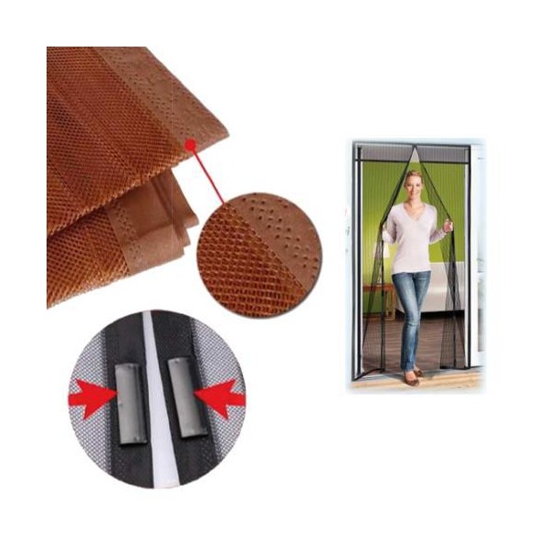 Sieťová záclona proti muchám na magnet, na dvere 100x210/220cm, hnedá