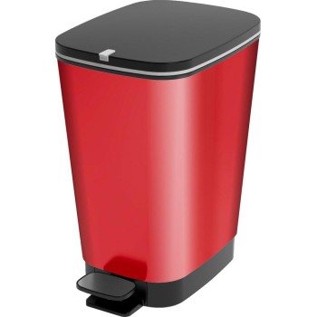 Odpadkový kôš Chicbin Red metal červená metalíza 35 lt, 26,5x40,5xh45 cm s pedálom