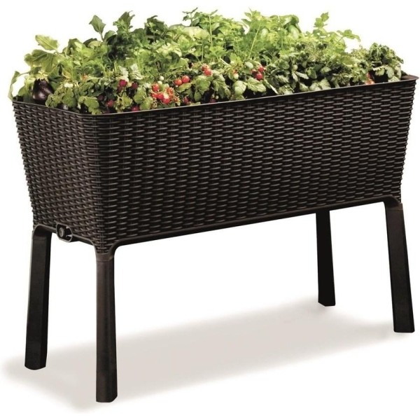 Vyvýšený záhon Easy grow ratanový f.antracit, 114x49xh76cm