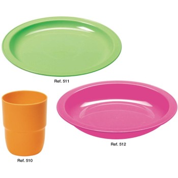 Sada 4 ks tanier plastový hlboký, 4 farby, ø 20 cm
