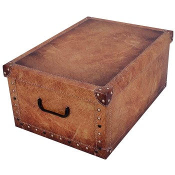 Úložný box kartónový LEATHER CREAM 51x37x24 cm