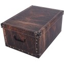 Úložný box kartónový LEATHER BROWN  maxi 51x37x24 cm