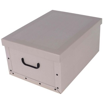 Úložný box kartónový CLASSIC béž midi 37x30x16 cm