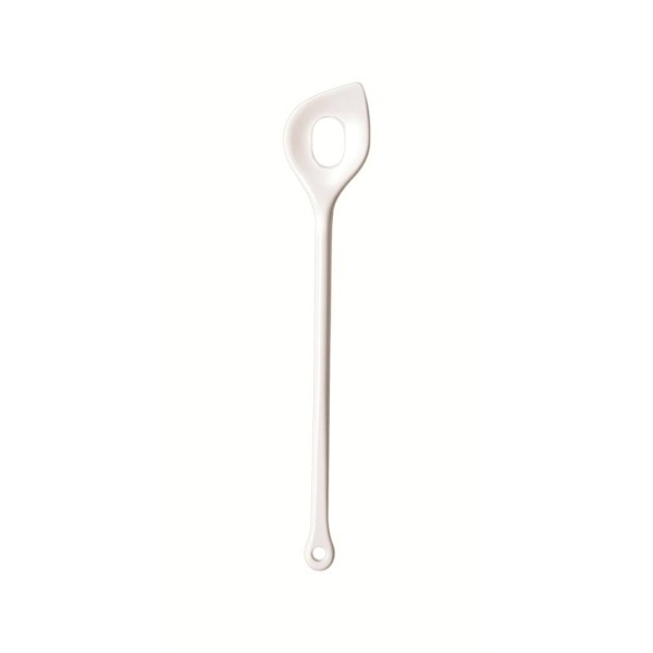 Vareška špicatá s dierkou, biela, 31 cm, do 228°C, PBT