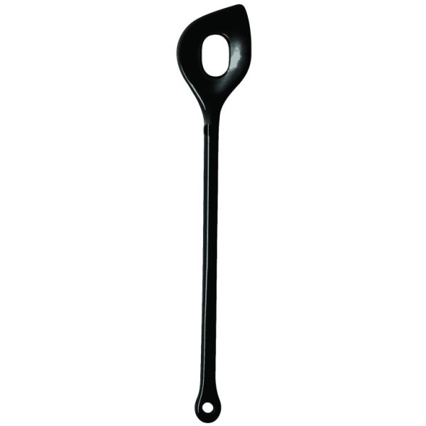 Vareška špicatá s dierkou, čierna, 31 cm, do 228°C, PBT