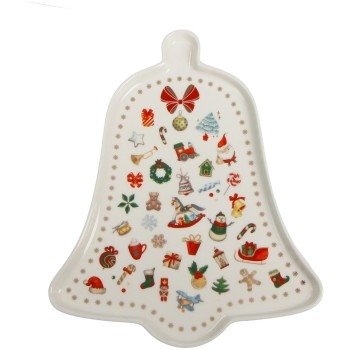 Porcelánový podnos Chicchi&Balocchi 17,5x21 cm, zvonček