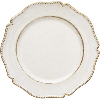Set 4 ks klubový tanier bielo/zlatý  Ø 33 cm PP