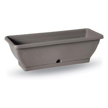 Balkónový kvetináč VENEZIA 60x19xh16 cm + podložka, hnedosivá