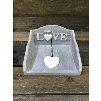 Šedá krabička na ubrousky love BL0031