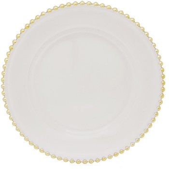 Sklenený tanier so zlatým okrajom 112396