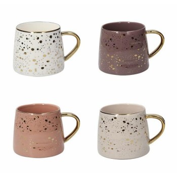 Hrnček na čaj Chic zlatý 340 ml, porcelán