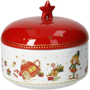 Vianočná sviečka červená Elfomagia Ø11,5 x H11 cm