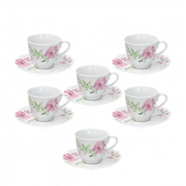 Set 6 kávových šálok 100 ml Wildrose